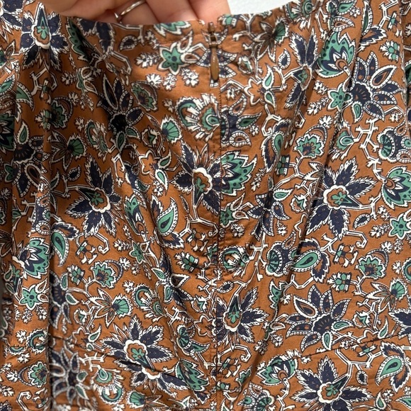 New Veronica Beard Nadi Puff Sleeve Minidress Sz 14 Floral Cinnamon Multi Ruche - Picture 9 of 13